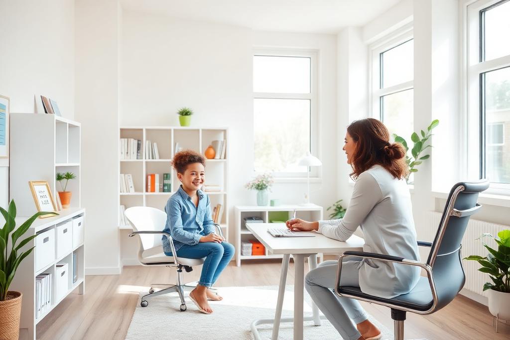 Office-based therapy in a bright modern room